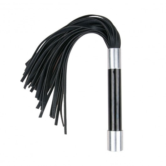 Черная плеть Easytoys Flogger With Metal Grip - 38 см. - Easy toys - купить с доставкой в Ногинске