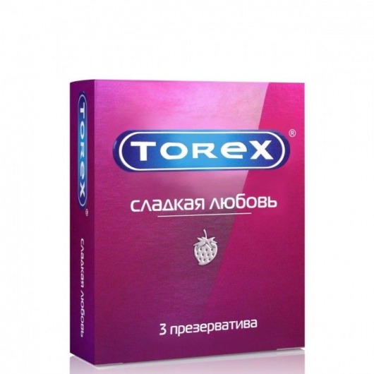 Презервативы Torex  Сладкая любовь  с ароматом клубники - 3 шт. - Torex - купить с доставкой в Ногинске