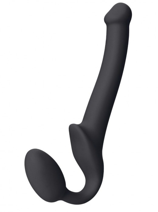 Черный безремневой страпон Silicone Bendable Strap-On S - Strap-on-me - купить с доставкой в Ногинске