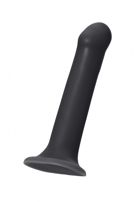 Черный фаллос на присоске Silicone Bendable Dildo L - 19 см. - Strap-on-me - купить с доставкой в Ногинске