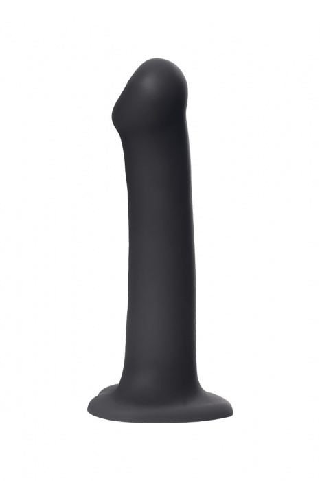 Черный фаллос на присоске Silicone Bendable Dildo L - 19 см. - Strap-on-me - купить с доставкой в Ногинске