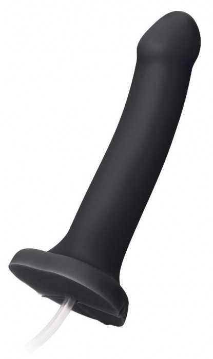 Черный фаллос с имитацией эякуляции Silicon Cum Dildo L - 19,6 см. - Strap-on-me - купить с доставкой в Ногинске