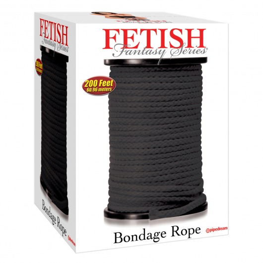 Черная веревка для связывания Bondage Rope - 60,9 м. - Pipedream - купить с доставкой в Ногинске