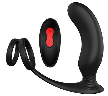 Черный массажер простаты REMOTE P-PLEASER - Dream Toys - в Ногинске купить с доставкой