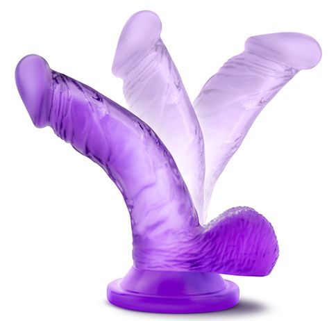 Фиолетовый фаллоимитатор на присоске NATURALLY YOURS 4INCH MINI - 12 см. - Blush Novelties