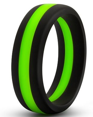 Черно-зеленое эрекционное кольцо Silicone Go Pro Cock Ring - Blush Novelties - в Ногинске купить с доставкой