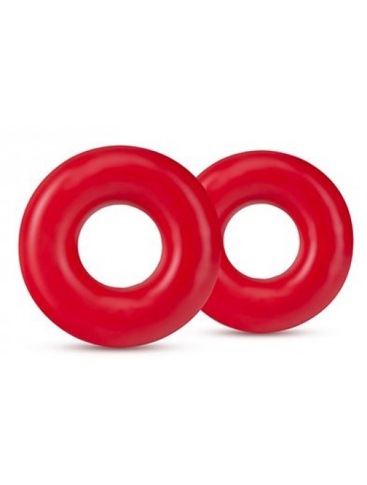 Набор из 2 красных эрекционных колец DONUT RINGS OVERSIZED - Blush Novelties - в Ногинске купить с доставкой