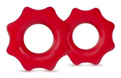 Набор из 2 красных фигурных эрекционных колец NUTZ - Blush Novelties - в Ногинске купить с доставкой