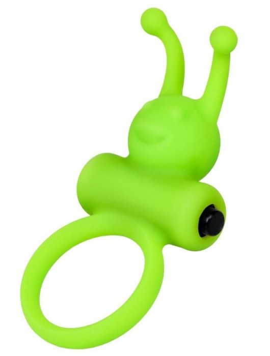 Зеленое эрекционное виброкольцо на пенис Cock Ring - A-toys - в Ногинске купить с доставкой
