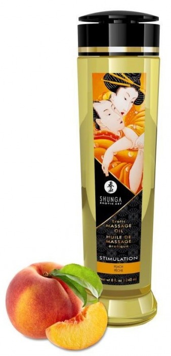 Массажное масло для тела с ароматом персика Stimulation - 240 мл. - Shunga - купить с доставкой в Ногинске