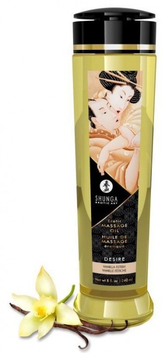 Массажное масло с ароматом ванили Desire - 240 мл. - Shunga - купить с доставкой в Ногинске