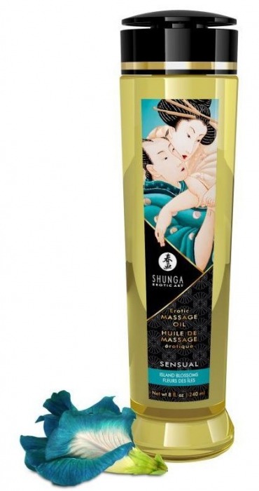 Массажное масло Sensual с цветочным ароматом - 240 мл. - Shunga - купить с доставкой в Ногинске