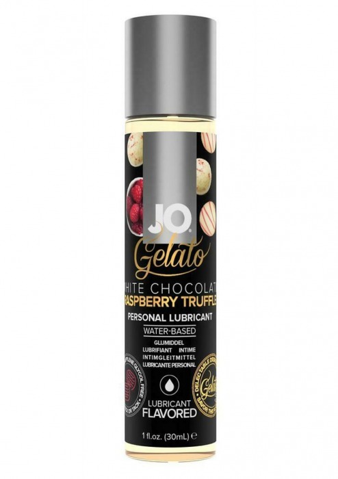Лубрикант с ароматом трюфелей из белого шоколада и малины JO GELATO WHITE CHOCOLATE RASPBERRY TRUFFLE - 30 мл. - System JO - купить с доставкой в Ногинске