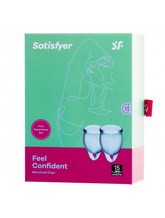 Набор голубых менструальных чаш Feel confident Menstrual Cup - Satisfyer - купить с доставкой в Ногинске