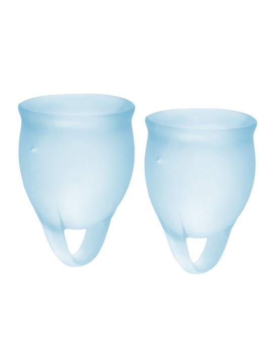 Набор голубых менструальных чаш Feel confident Menstrual Cup - Satisfyer - купить с доставкой в Ногинске