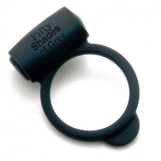 Темно-серое эрекционное кольцо Vibrating Love Ring с вибрацией - Fifty Shades of Grey - в Ногинске купить с доставкой