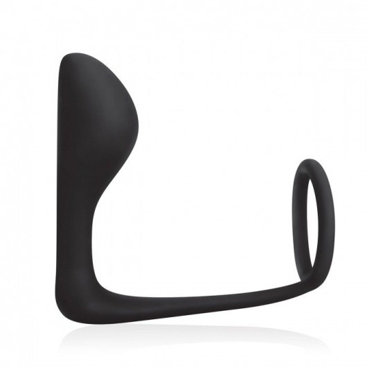 Стимулятор простаты с фиксацией эрекционным кольцом Prostate Gear - BlueLine - в Ногинске купить с доставкой
