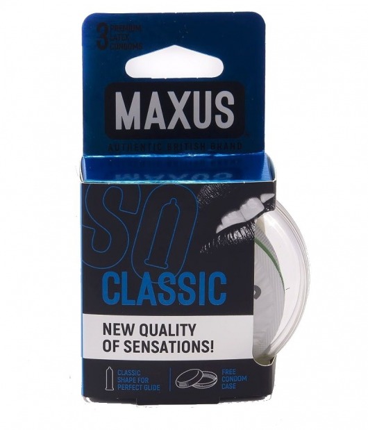 Классические презервативы в пластиковом кейсе MAXUS Classic - 3 шт. - Maxus - купить с доставкой в Ногинске