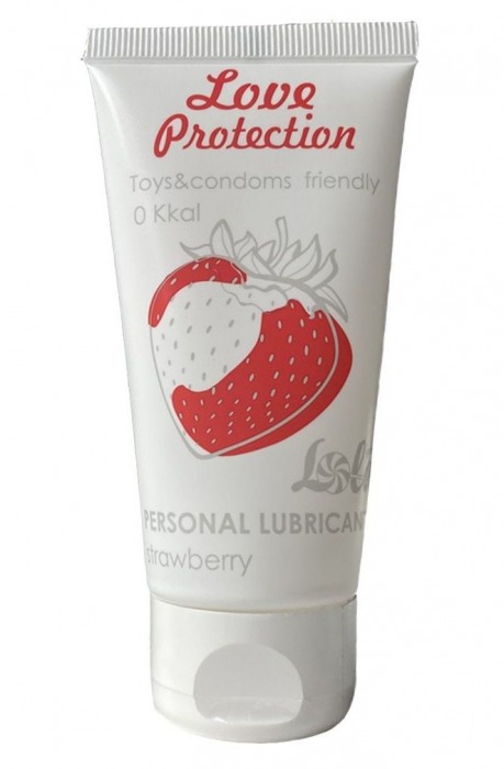 Лубрикант на водной основе с ароматом малины Love Protection Strawberry - 50 мл. - Lola Games - купить с доставкой в Ногинске