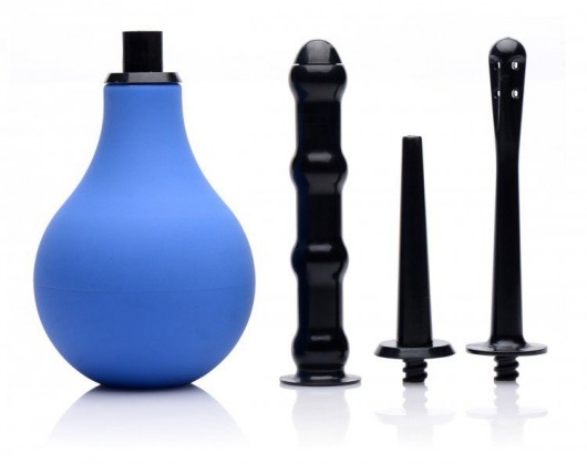 Анальный душ с 3 насадками Premium One-way Valve Anal Douche Set - XR Brands - купить с доставкой в Ногинске
