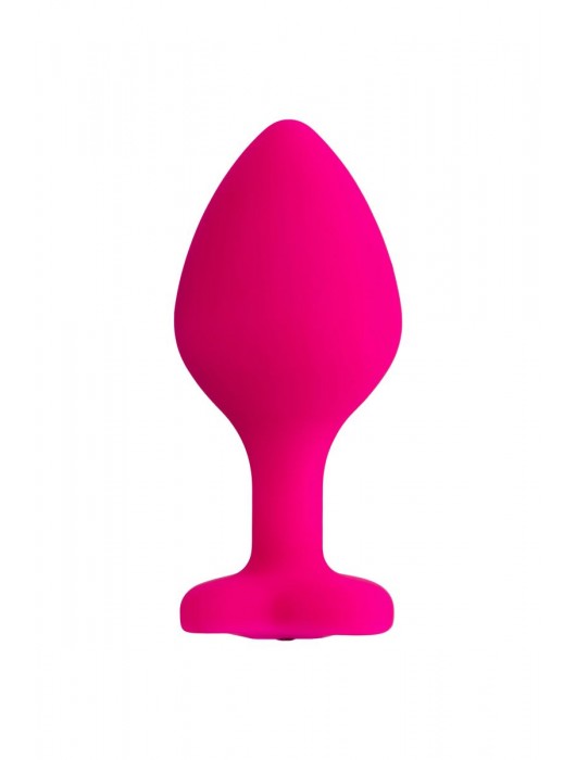 Розовая анальная втулка Diamond Heart с прозрачным кристаллом - 8 см. - ToyFa - купить с доставкой в Ногинске