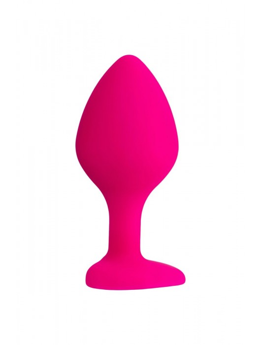 Розовая анальная втулка Diamond Heart с прозрачным кристаллом - 8 см. - ToyFa - купить с доставкой в Ногинске