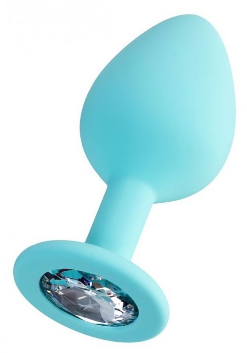 Мятная анальная втулка Brilliant с прозрачным кристаллом - 8 см. - ToyFa - купить с доставкой в Ногинске