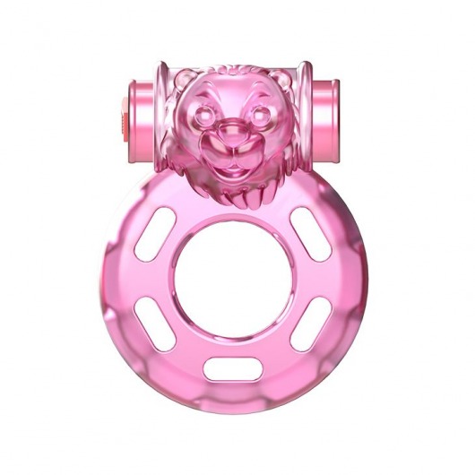 Розовое эрекционное кольцо с вибрацией Pink Bear - Baile - в Ногинске купить с доставкой