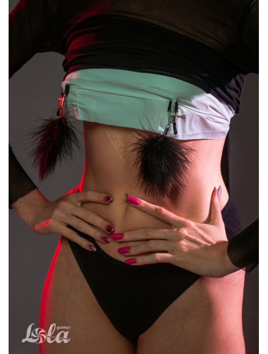 Зажимы на соски с черным пухом Euphoric - Lola Games - купить с доставкой в Ногинске