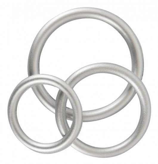 Набор из 3 эрекционных колец под металл Metallic Silicone Cock Ring Set - Orion - в Ногинске купить с доставкой
