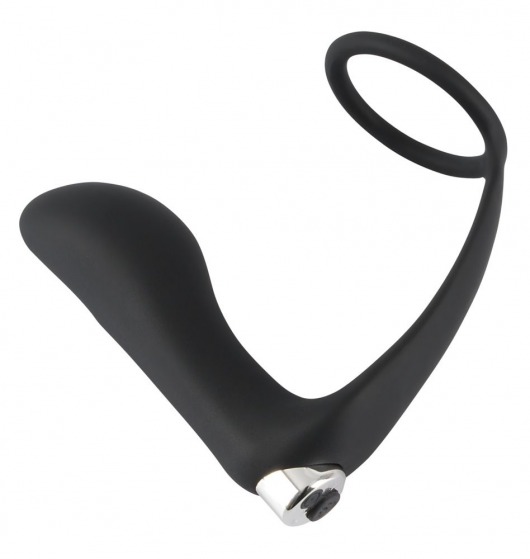 Черное эрекционное кольцо с анальной вибропробкой Vibrating Ring   Plug - Orion - в Ногинске купить с доставкой