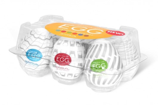 Набор из 6 мастурбаторов Tenga EGG Easy Beat с различным рельефом - Tenga - в Ногинске купить с доставкой