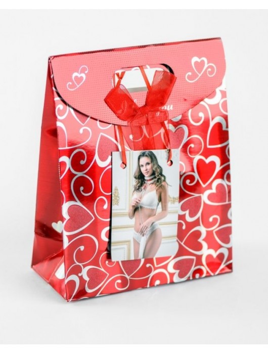 Бело-красный ошейник из натуральной кожи с нежным мехом - БДСМ Арсенал - купить с доставкой в Ногинске