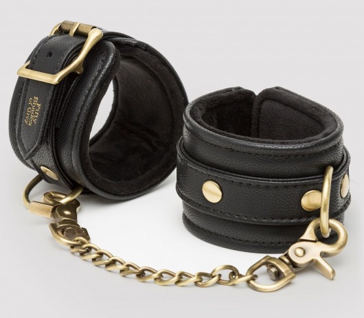 Черные наручники Bound to You Faux Leather Wrist Cuffs - Fifty Shades of Grey - купить с доставкой в Ногинске