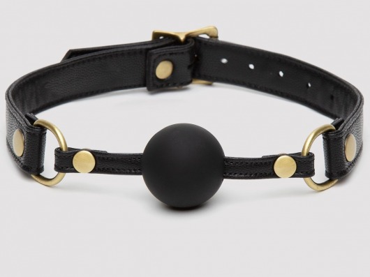 Черный кляп-шар Bound to You Faux Leather Ball Gag - Fifty Shades of Grey - купить с доставкой в Ногинске
