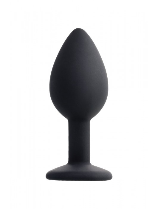 Черная анальная втулка с прозрачным стразом - 7,2 см. - POPO Pleasure - купить с доставкой в Ногинске
