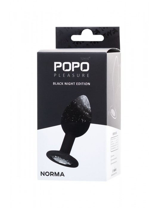 Черная анальная втулка с прозрачным стразом - 7,2 см. - POPO Pleasure - купить с доставкой в Ногинске