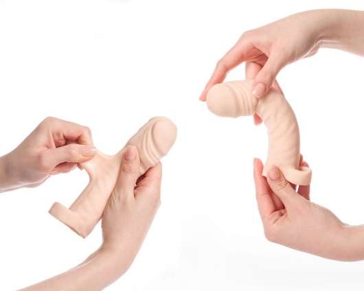 Телесная насадка-удлинитель со вставкой размера S - 16 см. - Sitabella - в Ногинске купить с доставкой