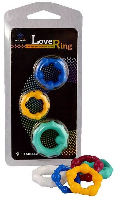 Набор из 3 цветных эрекционных колец Love Ring - Sitabella - в Ногинске купить с доставкой