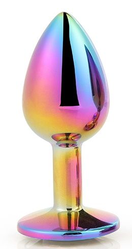 Голографическая анальная втулка с радужным кристаллом - 7,1 см. - Dream Toys - купить с доставкой в Ногинске
