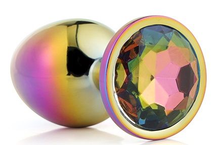 Голографическая анальная втулка с радужным кристаллом - 7,1 см. - Dream Toys - купить с доставкой в Ногинске