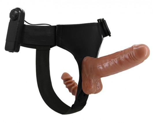 Страпон с вагинальной пробкой и вибрацией Ultra Passionate Harness - 16 см. - Baile - купить с доставкой в Ногинске