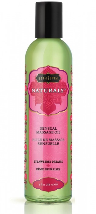 Массажное масло Naturals Strawberry Dreams с ароматом клубники - 236 мл. - Kama Sutra - купить с доставкой в Ногинске