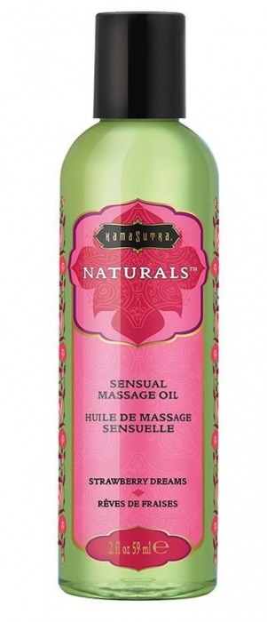 Массажное масло Naturals Strawberry Dreams с ароматом клубники - 59 мл. - Kama Sutra - купить с доставкой в Ногинске