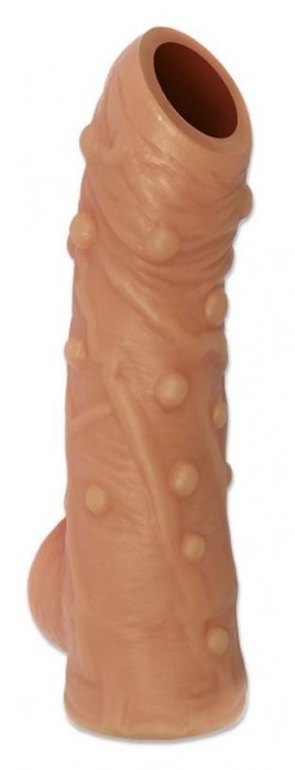 Телесная насадка с пупырышками и открытой головкой Nude Sleeve M - 12 см. - KOKOS - в Ногинске купить с доставкой