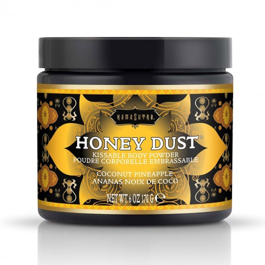 Пудра для тела Honey Dust Body Powder с ароматом кокоса и ананаса - 170 гр. - Kama Sutra - купить с доставкой в Ногинске