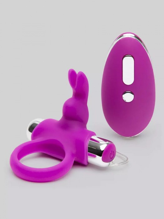Лиловое виброкольцо с пультом ДУ Remote Control Cock Ring - Happy Rabbit - в Ногинске купить с доставкой