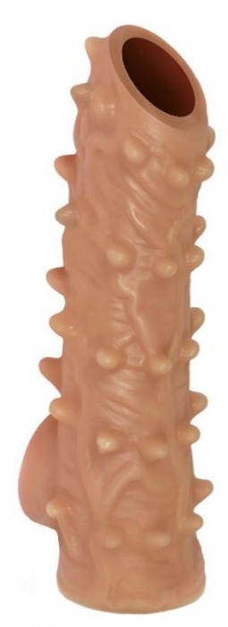 Телесная насадка с шипами и открытой головкой Nude Sleeve S - 10 см. - KOKOS - в Ногинске купить с доставкой