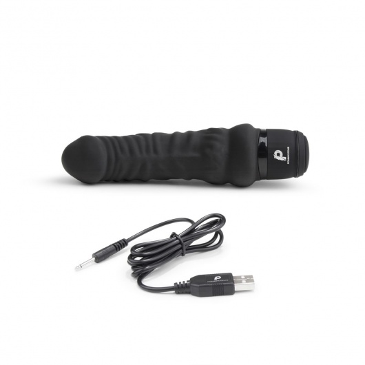 Черный вибратор-реалистик 6  Realistic Vibrator - 17 см. - PowerCocks