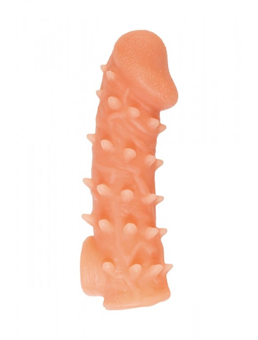 Телесная закрытая насадка с пупырышками Cock Sleeve Size L - 17,6 см. - KOKOS - в Ногинске купить с доставкой